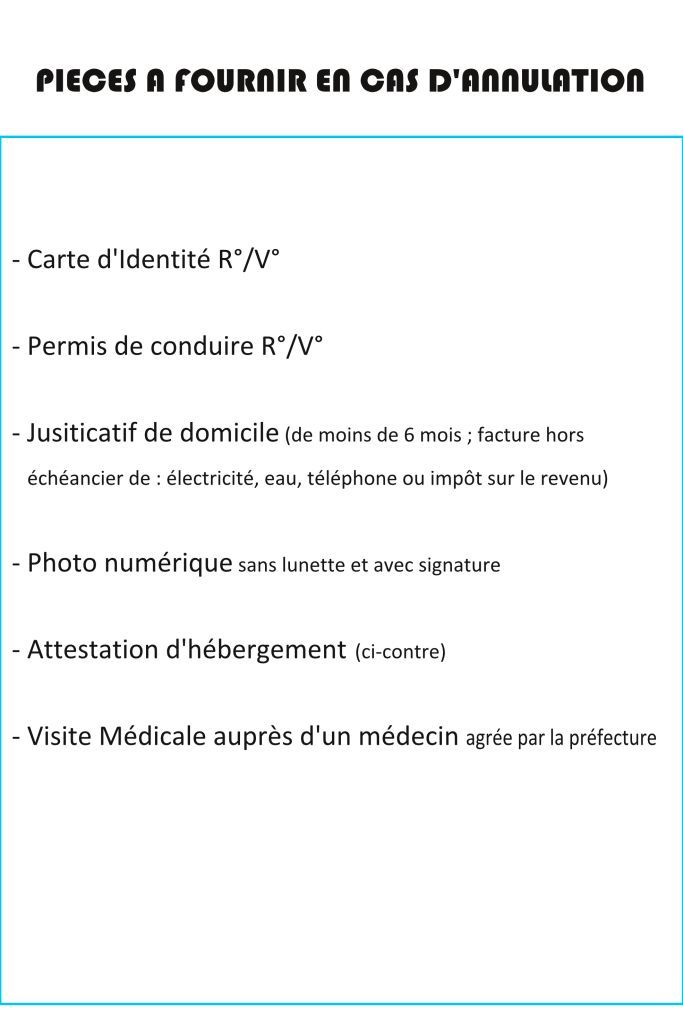 Pieces a fournir en cas d annulation